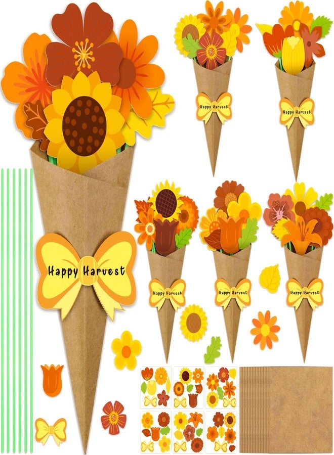 80UncleKimby 30PCS Fall Crafts for Kids Flower Bouquet Kit DIY Thanksgiving Gift School Classroom Activities - Image 1